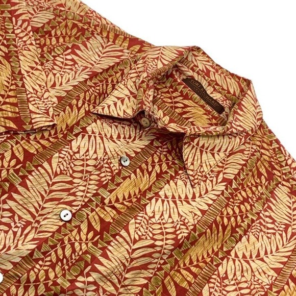 Tori Richard Mens SS Button Front Hawaiian Shirt Red Brown Beige Floral XL‎ - Picture 1 of 6